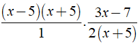 Kết quả của phép tính (x^2 -25) : 2x +10/ 3x-7 (ảnh 2)