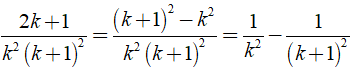 Rút gọn biểu thức A= 3/ (1 .2)^2 + 5/ (2 .3)^2 + .... + 2n+ 1/ [n (n +1)]^2 (ảnh 2)