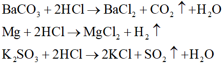 Dãy nào sau đây gồm các chất đều phản ứng với dung dịch HCl tạo thành sản phẩm có chất khí? (ảnh 1)