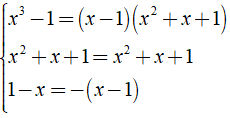 c) 4x^2 - 3x + 17/ x^3 - 1 + 2x -1 / x^2 + x + 1 + 6/ 1-x (ảnh 3)