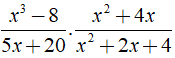 Rút gọn biểu thức x^3-8/5x + 20. x^2 +4x/x^2 + 2x + 4 được kết quả là ? (ảnh 2)