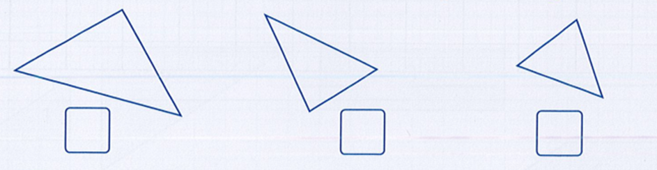 Đánh dấu √ vào ô trống đặt dưới tam giác có 1 góc vuông: (ảnh 1)