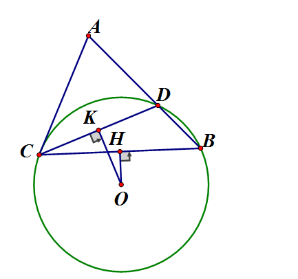 Cho tam giác ABC có AB > AC. Trên cạnh AB lấy một điểm D sao cho AD = AC (ảnh 1)