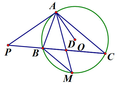 Cho tam giác ABC nội tiếp (O). Tiếp tuyến tại A của (O) cắt BC tại P  a) Chứng minh (ảnh 1)