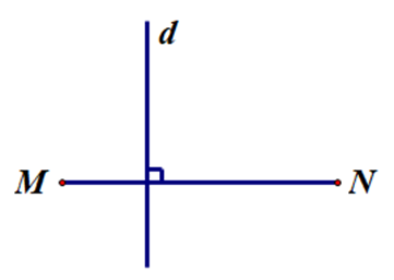 Đường thẳng d trong hình vẽ nào sau đây là đường trung trực của đoạn  (ảnh 3)