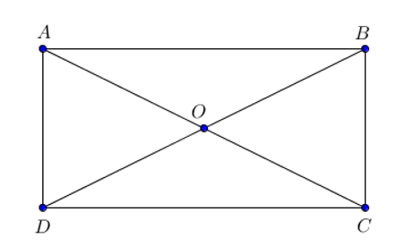 Cho hình chữ nhật ABCD tâm O có AB = 4, AD = 3. Tính độ dài vectơ 1/2 vecto DB (ảnh 1)