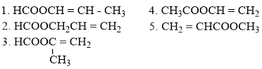 Ứng với công thức phân tử C4H6O2 có số este mạch hở là (ảnh 1)