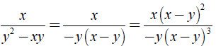 b, x^3/(x^3 - 3x^2y + 3xy^2 - y^3) và x/(y^2 - xy) (ảnh 2)