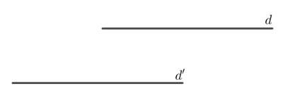 Vẽ hình theo yêu cầu sau:  a) Vẽ hai đường thẳng d và d' sao cho d song song d' (ảnh 1)