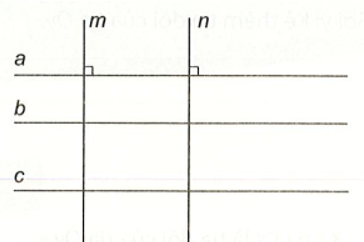 Vẽ ba đường thẳng phân biệt a, b, c sao cho a song song b, b song song c và hai đường (ảnh 1)