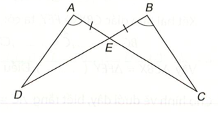 Chứng minh rằng hai tam giác ADE và BCE trong hình dưới đây bằng nhau. (ảnh 1)