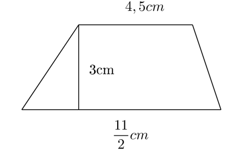 Tính diện tích hình thang có các kích thước như hình: (ảnh 1)