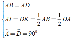 Cho hình vuông ABCD. Gọi I,K lần lượt là trung điểm của AD và DC. a) Chứng minh rằng BI vuông góc (ảnh 2)
