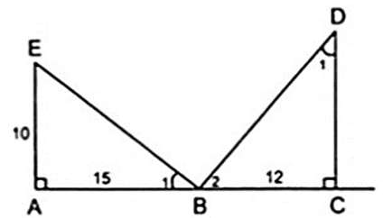 Cho hình vẽ như bên, biết EBAˆ = BDCˆ a) Trong hình vẽ có bao nhiêu tam giác vuông (ảnh 1)