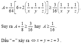 Cho  x, y , z  là ba số thực dương, thoả mãn: xy+yz+zx=xyz . (ảnh 2)
