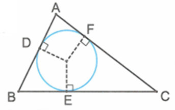 Cho đường tròn (O) nội tiếp tam giác ABC. D, E, F lần lượt là các tiếp điểm AB (ảnh 1)