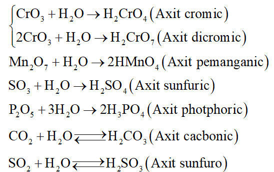 Cho các oxit sau: CrO3, Mn2O7, Fe2O3, CuO, SO3, P2O5, CO, NO, CO2, SO2. Số oxit tác dụng với nước tạo thành axit tương ứng là: (ảnh 1)