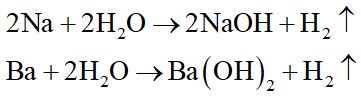 Có các kim loại sauL Na, Al Fe, Ba. Số kim loại tác dụng với H2O ở điều kiện thường là: (ảnh 1)