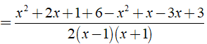b) x+1/2x-2 + 3/x^2-1 -x+3/2x+2 (ảnh 5)