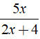 Với giá trị nào của x thì phân thức 5x/ 2x+ 4 xác định ? (ảnh 2)