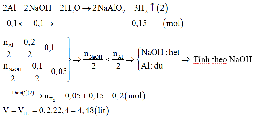Cho hỗn hợp gồm Fe và Mg vào dung dịch AgNO3, khi các phản ứng xảy ra hoàn toàn thấy thoát ra V lít khí H2 (đktc). Giá trị của V là: (ảnh 2)