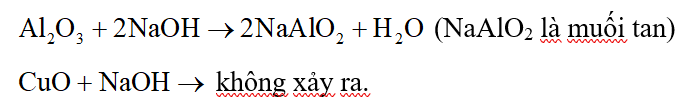 Để tách Al2O3 ra khỏi hỗn hợp với CuO mà không làm thay đổi khối lượng của nó có thể dùng dung dịch nào sau đây? (ảnh 1)