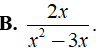 Phân thức 2/(x + 3) bằng với phân thưc nào dưới đây ? (ảnh 6)