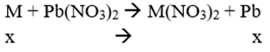 Cho 2 thanh kim loại M có hóa trị II và có khối lượng bằng nhau. Nhúng thanh 1 vào dd Cu(NO3)2 và thanh 2 vào dd Pb(NO3)2. Sau 1 thời gian khối lượng thanh 1 giảm 0,2% và thanh 2 tăng 28,4 % so với thanh kim loại đầu. Số mol của Cu(NO3)2 và Pb(NO3)2 trong 2 dd giảm như nhau. Kim loại M là: (ảnh 2)