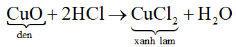 Nhỏ từ từ đến dư dung dịch HCl vào ống nghiệm đựng đồng (II) oxit. Hiện tượng quan sát được là: (ảnh 1)
