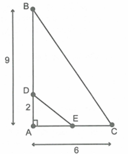 Cho tam giác Delta ABC có AB = 9cm, AC = 6cm. Điểm D nằm trên cạnh AB (ảnh 1)
