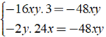 Cặp phân thức nào không bằng nhau ? A. 16xy/24xy và 2y/3 B. 3/24x và 2y/16xy (ảnh 3)