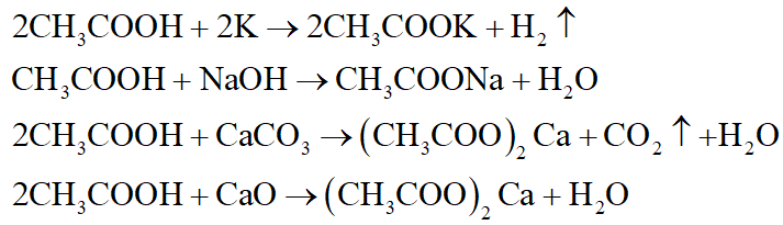 Axit axetic có thể tác dụng với dãy chất nào sau đây? (ảnh 1)