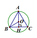 Tính bán kính đường tròn ngoại tiếp tam giác ABC đều có cạnh là a (ảnh 1)