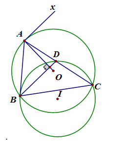 Cho tam giác ABC nội tiếp đường tròn (O) và AB < AC. Đường tròn (O) (ảnh 1)