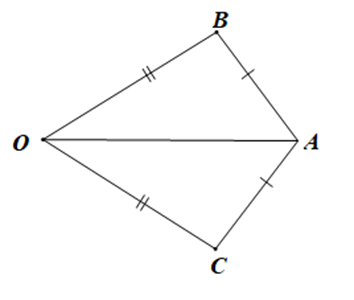 Xét bài toán “OAB và OAC có AB = AC, OB = OC (điểm O  (ảnh 1)