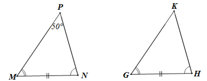 Cho tam giác MNP và GHK có  góc M = góc G, góc N = góc H (ảnh 1)