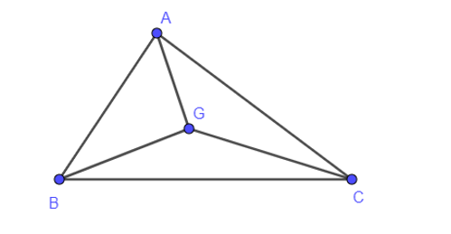 Cho tam giác ABC, G là trọng tâm của tam giác ABC. Phân tích vectơ vecto GC (ảnh 1)