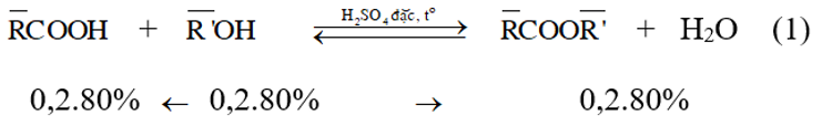 Hỗn hợp X gồm axit HCOOH và CH3COOH (tỉ lệ mol 1:1). Hỗn hợp Y gồm hai ancol CH3OH và C2H5OH (tỉ lệ mol 3 : 2). Lấy 11,13 gam hỗn hợp X tác dụng với 7,52 gam hỗn hợp Y (có xúc tác H2SO4 đặc) thu được m gam hỗn hợp este (hiệu suất các phản ứng đều bằng 80%). Giá trị m là  (ảnh 2)
