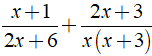 Thực hiện phép cộng các phân thức sau: a) x + 1/ 2x + 6 + 2x +3/ x( x +3) (ảnh 2)