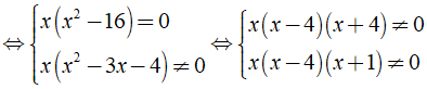 Giá trị của x để phân thức x^3-16x/ x^3-3x^2-4x bằng 0 ? (ảnh 4)