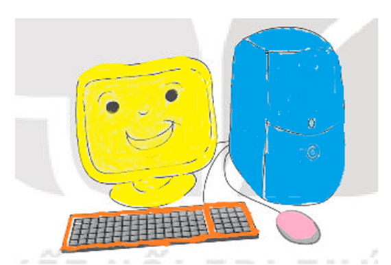 Hãy tô màu xanh lam cho thân máy, màu vàng cho màn hình, màu hồng cho chuột và màu cam cho bàn phím. (ảnh 2)