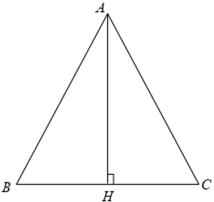 Cho Δ ABC cân tại A có BC = 30( cm ), đường cao AH = 20 ( cm ).  (ảnh 1)