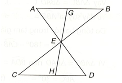 Cho đoạn thẳng AB song song và bằng đoạn thẳng CD như Hình 4.42. Gọi E là giao (ảnh 1)
