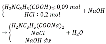Cho 13,23 gam axit glutamic phản ứng với 200ml dung dịch HCl 1M, thu được dung dịch X. Cho 400ml dung dịch NaOH 1M vào X, thu được dung dịch Y. Cô cạn dung dịch Y, thu được m gam chất rắn khan. Biết các phản ứng xảy ra hoàn toàn, giá trị của m là: (ảnh 1)
