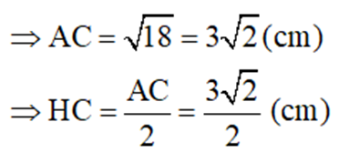 Cho hình chóp tứ giác đều S.ABCD, đáy ABCD là hình vuông có cạnh 3cm, cạnh bên SA = 5cm. a) Tính đường cao SH của hình chóp. b) Tính diện tích xung quanh và thể tích của hình chóp. (ảnh 2)
