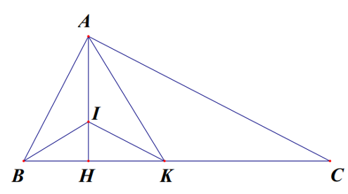 Cho ∆ABC vuông tại A, đường cao AH. a) Chứng minh ∆ABC đồng dạng với ∆HBA, từ đó suy ra AB2 = BH.BC. (ảnh 1)