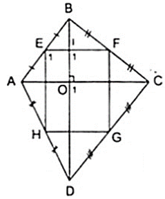 Tứ giác ABCD có hai đường chéo vuông góc với nhau. Gọi E, F, G, H lần lượt là trung điểm của các (ảnh 1)