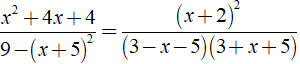 Rút gọn phân thức x^2 + 4x + 4/ 9- (x + 5)^2 được kết quả là ? (ảnh 2)