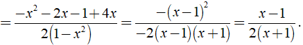 Kết quả của phép cộng x + 1 / 2x - 2 + 2x/ 1 -x^2 (ảnh 4)