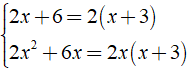 Thức hiện phép trừ phân thức 3/2x+6 - x-6/2x^2+6x được kết quả là ? (ảnh 2)